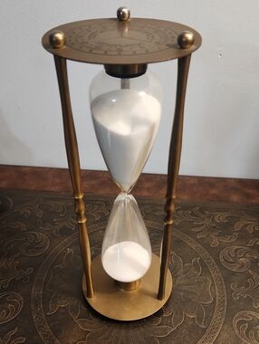 Brass Nuatical   Hourglass Sand Timer - White Sand